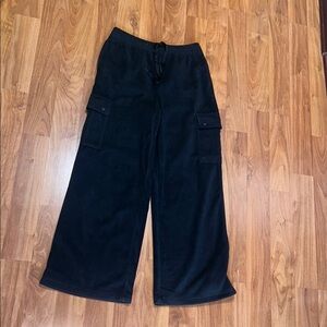 NWOT PINK Victoria's Secret Black Wide Leg Velour Jumpsuit